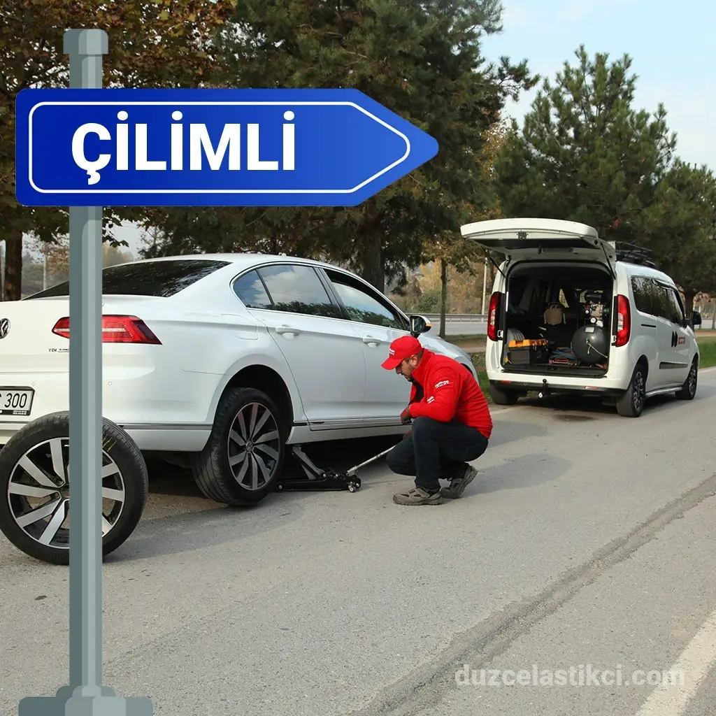 Çilimli’de Her Noktaya Ulaşan Mobil Lastik Servisi