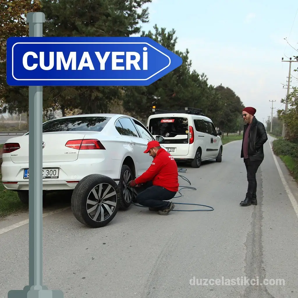 Cumayeri’nde Her Noktaya Ulaşan Mobil Lastik Servisi